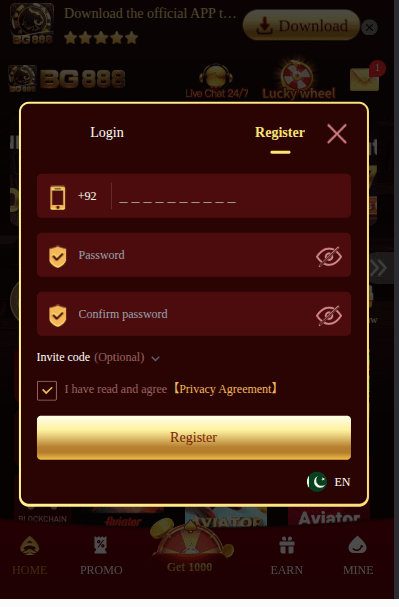 Create an Account in BG888 Game APP Guide screenshot 