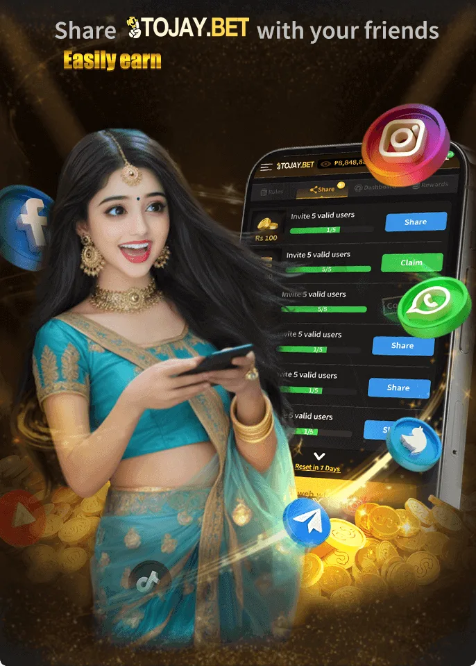 share and earn from tojay bet game 
