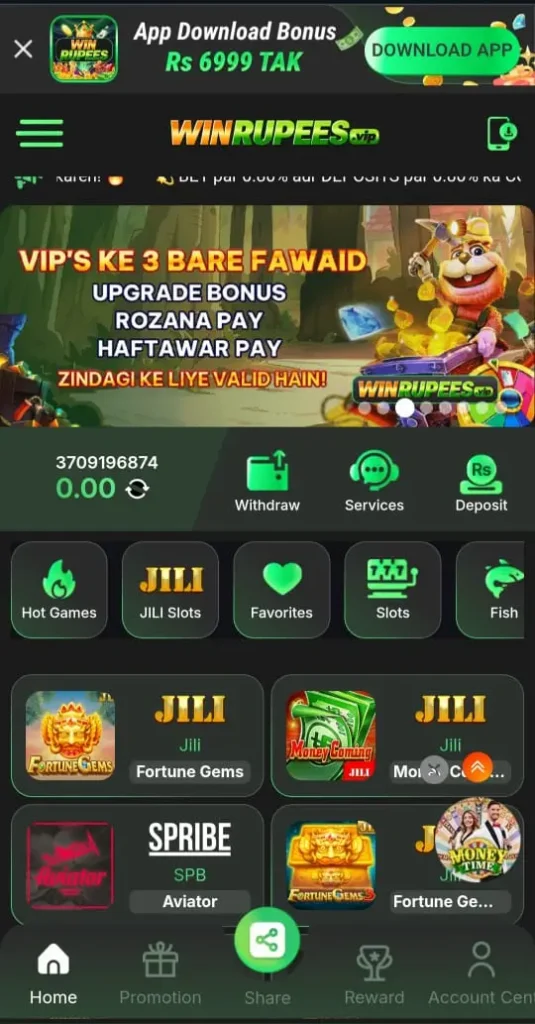 win rupees game main interface screenshot 